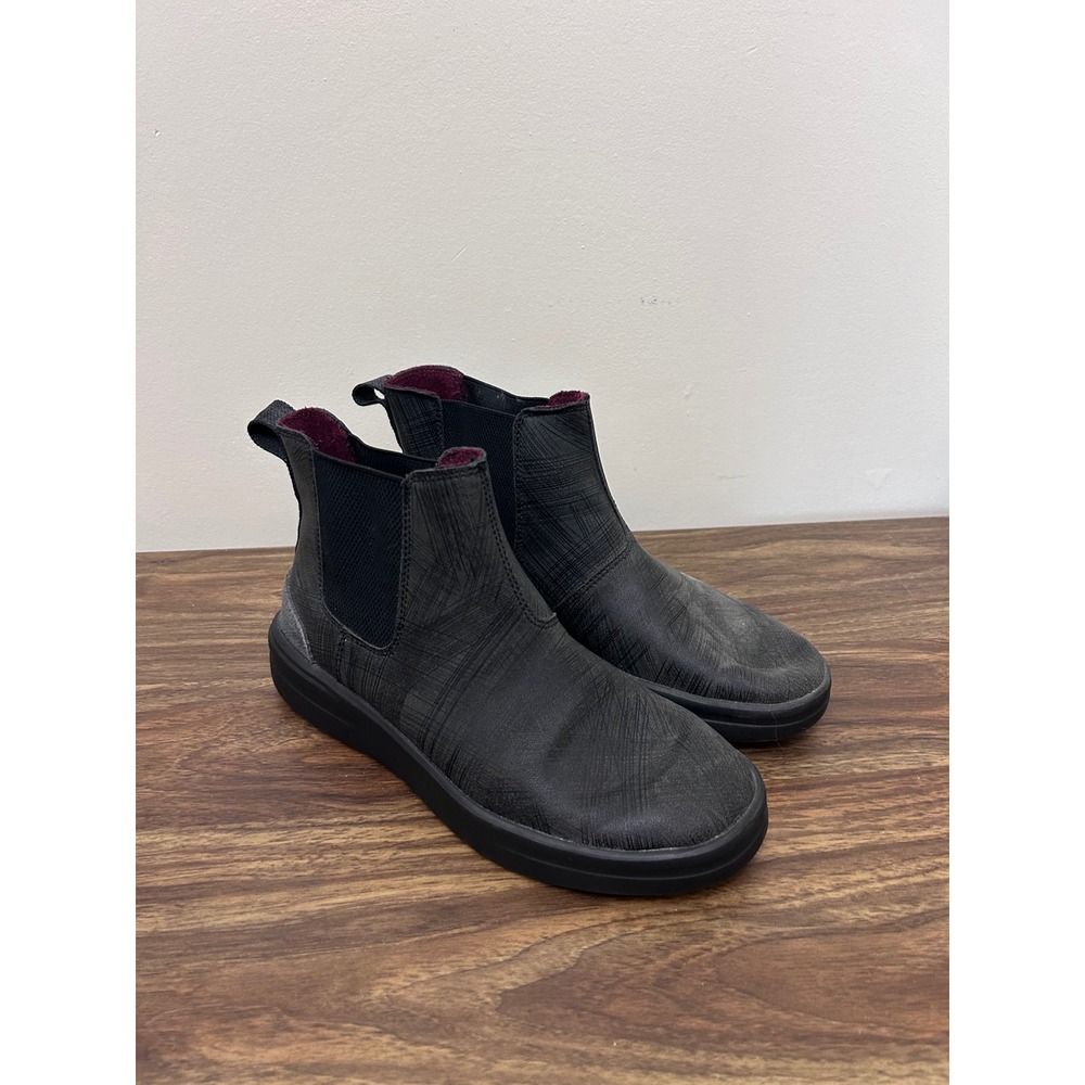 Hey Dude Vic Grip Black Textured Chelsea Ankle Boots Womens 7 UltraGrip 12206478